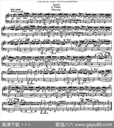 12首为孩子们而作的四手联弹曲Op.85（四手联弹）（6）|罗伯特·舒曼