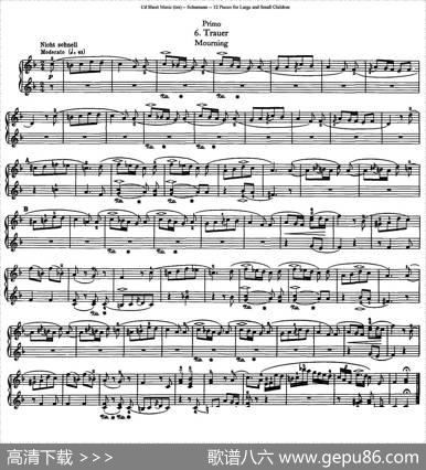 12首为孩子们而作的四手联弹曲Op.85（四手联弹）（6）|罗伯特·舒曼
