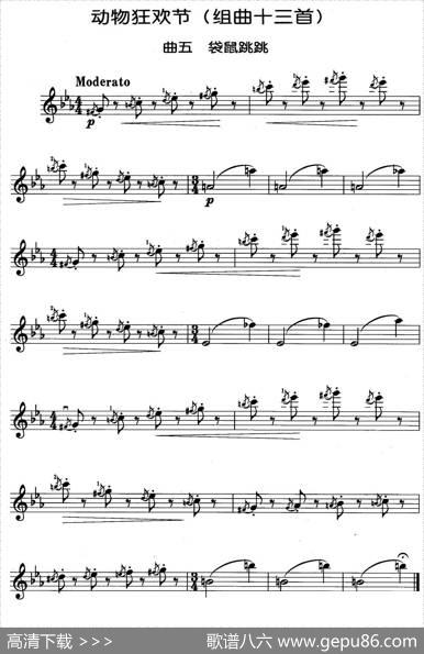 动物狂欢节组曲：五、袋鼠跳跳|[法]圣桑原曲、马景林改编