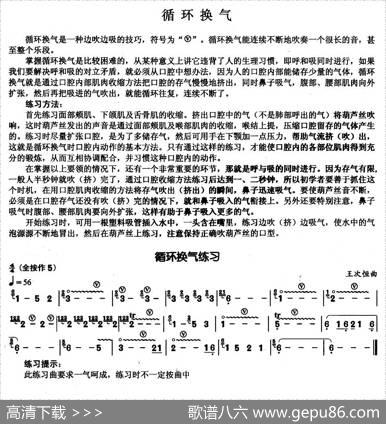 葫芦丝基本技巧练习曲——循环换气
