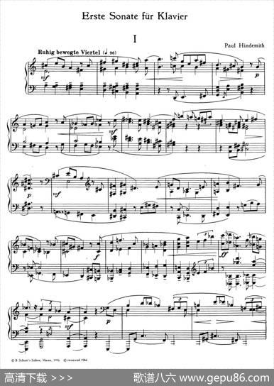 PianoSonataNo.1（第一钢琴奏鸣曲·Ⅰ）|保罗·亨德米特