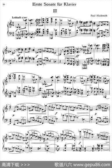 PianoSonataNo.1（第一钢琴奏鸣曲·Ⅲ）|保罗·亨德米特