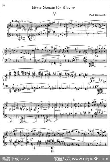 PianoSonataNo.1（第一钢琴奏鸣曲Ⅴ）|保罗·亨德米特