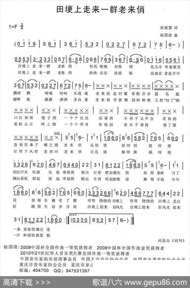 田埂上走来一群老来俏（张丽慧词赵国清曲） - 张丽慧|赵国清