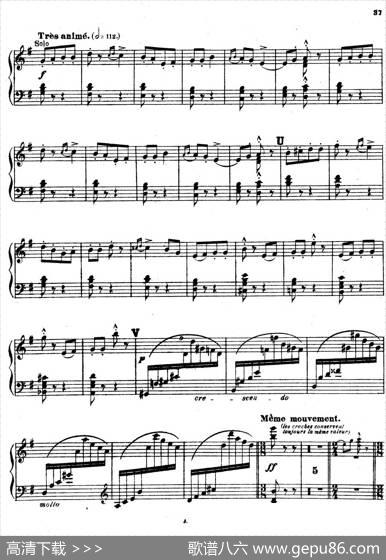 SymphonyonaFrenchMountainAirOp.25（法国山歌交响曲·钢琴独奏·Ⅲ）|樊尚·丹第