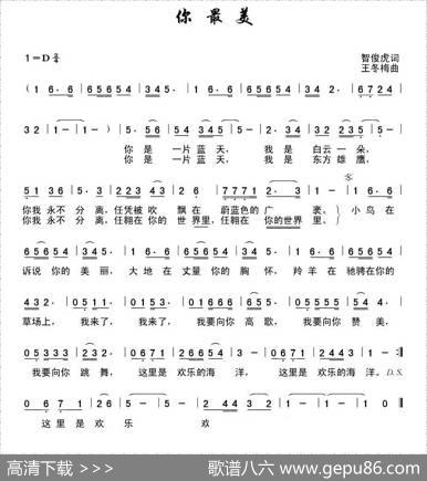 你最美（智俊虎词王冬梅曲） - 智俊虎|王冬梅