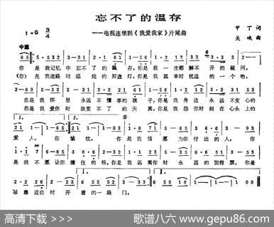 忘不了的温存（电视剧《我爱我家》片尾曲） - 甲丁|关峡