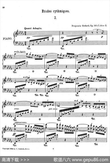 EtudesRythmiquesOp.149（节奏练习曲集）（3）|本杰明·路易斯保罗·戈达尔