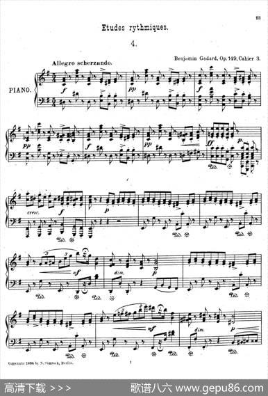EtudesRythmiquesOp.149（节奏练习曲集）（4）
