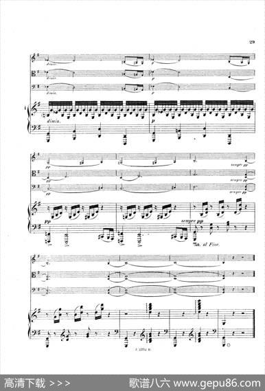 PianoQuartetNo.2ingMinorOp.45（g小调第二钢琴四重奏总谱）|加布里埃尔·福雷