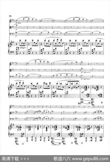 PianoQuartetNo.2ingMinorOp.45（g小调第二钢琴四重奏总谱）|加布里埃尔·福雷