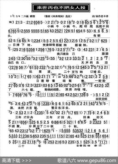 来世再也不把女人投（豫剧《风雨故园》选段）