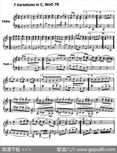 7VariationsinCWoO78（C大调英国国歌变奏曲）|路德维希·冯·贝多芬