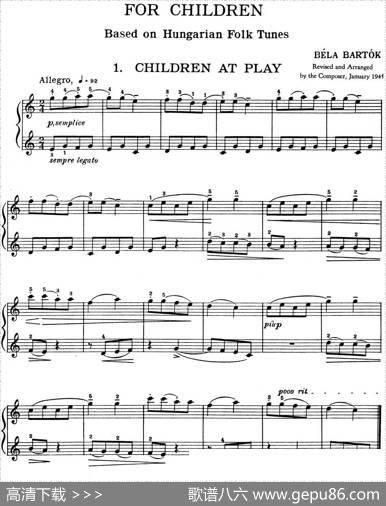 ForChildrenSz.42（献给孩子们·1）|巴托克