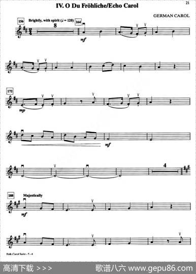 IV.ODUFROHLICHE／ECHOCAROL（小提琴分谱）