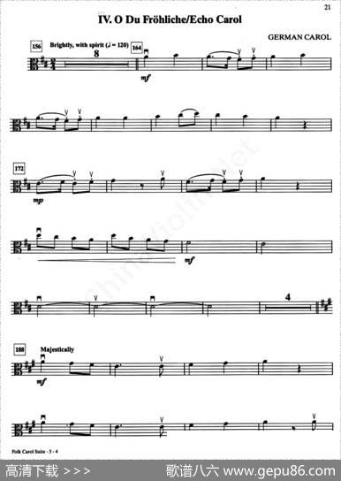 IV.ODUFROHLICHE／ECHOCAROL（中提琴分谱）