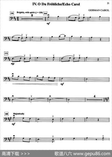 IV.ODUFROHLICHE／ECHOCAROL（大提琴分谱）