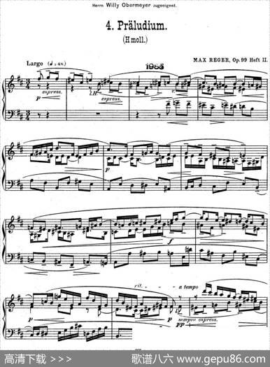 6PreludesandFuguesOp.99（6首前奏曲与赋格·4）|马克斯·雷格