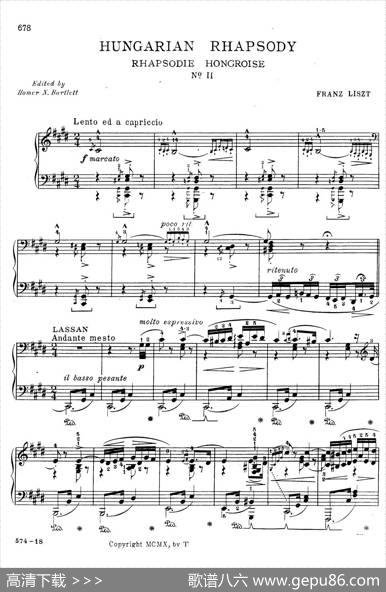 19RhapsodiesHongroisesS.244No.2（19首匈牙利狂想曲·第2首）|弗兰茨·李斯特