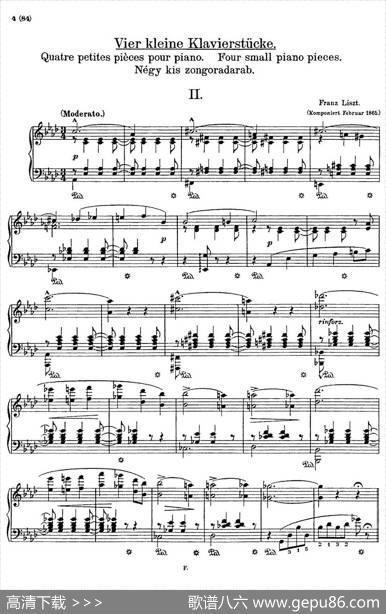 5KlavierstückeS.192（5首钢琴小品·Ⅱ）|弗兰茨·李斯特
