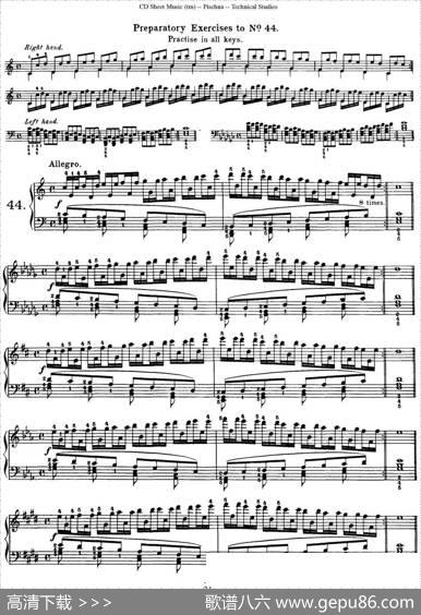 TechnicalStudies60ProgressiveExercises（60首钢琴循序渐进练习曲P71——80）|约瑟夫·皮史纳