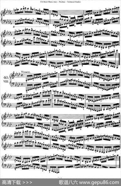 TechnicalStudies60ProgressiveExercises（60首钢琴循序渐进练习曲P71——80）|约瑟夫·皮史纳