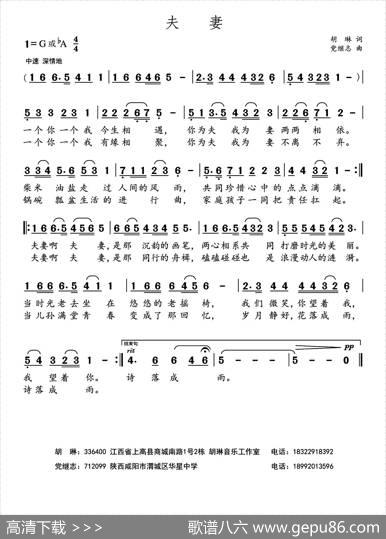 夫妻（胡琳词党继志曲） - 胡琳|党继志