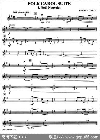 FOLKCAROLSUITE（小提琴分谱）