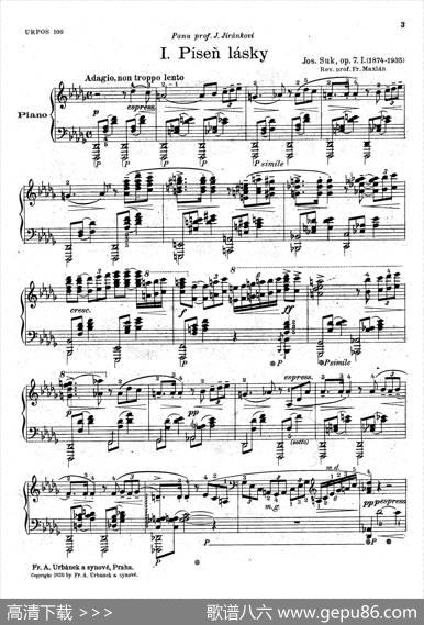 SixPianoPiecesOp.7（6首钢琴小品·Ⅰ）|约瑟夫·苏克