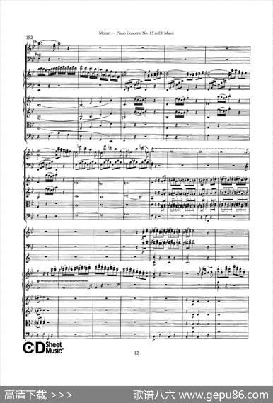 PianoConcertoNo.15inBbMajorK.450-FullScore（降B大调钢琴协奏曲总谱）|沃尔夫冈·阿玛多伊斯·莫扎特