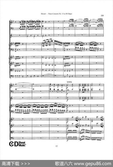 PianoConcertoNo.15inBbMajorK.450-FullScore（降B大调钢琴协奏曲总谱）|沃尔夫冈·阿玛多伊斯·莫扎特