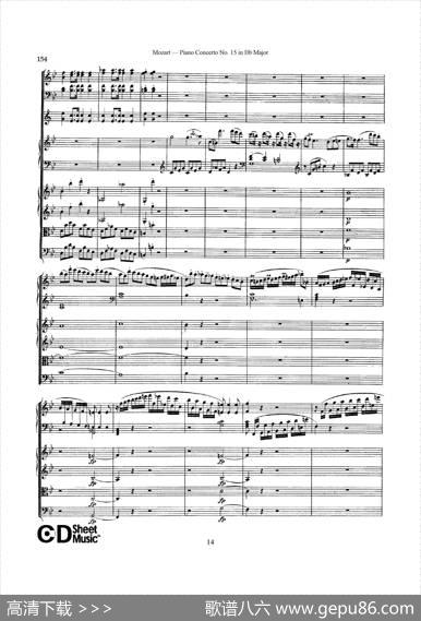PianoConcertoNo.15inBbMajorK.450-FullScore（降B大调钢琴协奏曲总谱）|沃尔夫冈·阿玛多伊斯·莫扎特