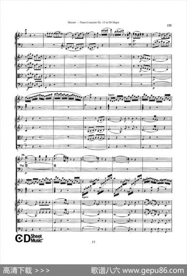 PianoConcertoNo.15inBbMajorK.450-FullScore（降B大调钢琴协奏曲总谱）|沃尔夫冈·阿玛多伊斯·莫扎特