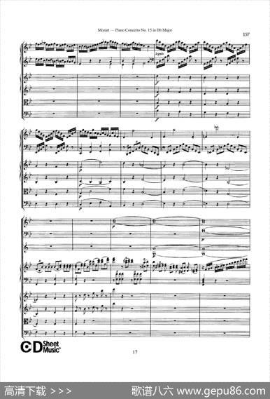PianoConcertoNo.15inBbMajorK.450-FullScore（降B大调钢琴协奏曲总谱）|沃尔夫冈·阿玛多伊斯·莫扎特