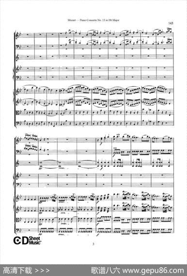 PianoConcertoNo.15inBbMajorK.450-FullScore（降B大调钢琴协奏曲总谱）|沃尔夫冈·阿玛多伊斯·莫扎特