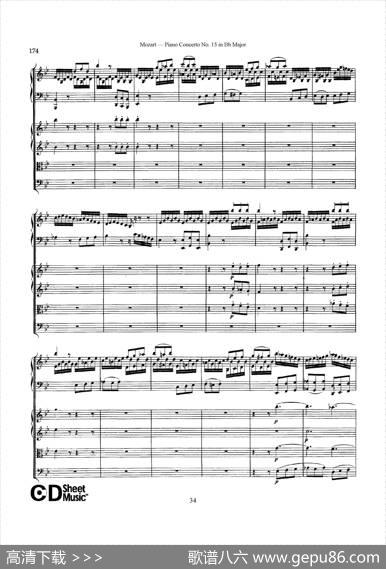 PianoConcertoNo.15inBbMajorK.450-FullScore（降B大调钢琴协奏曲总谱）|沃尔夫冈·阿玛多伊斯·莫扎特