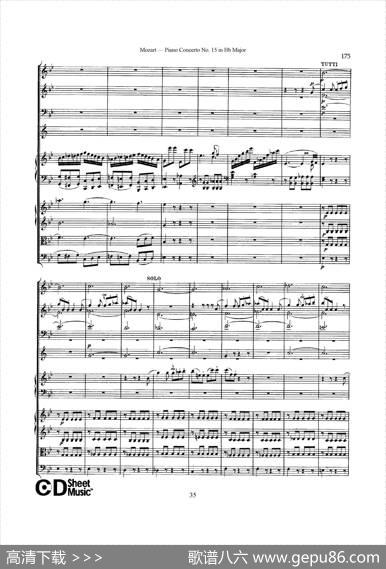 PianoConcertoNo.15inBbMajorK.450-FullScore（降B大调钢琴协奏曲总谱）|沃尔夫冈·阿玛多伊斯·莫扎特