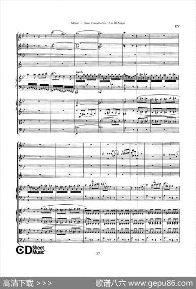 PianoConcertoNo.15inBbMajorK.450-FullScore（降B大调钢琴协奏曲总谱）|沃尔夫冈·阿玛多伊斯·莫扎特