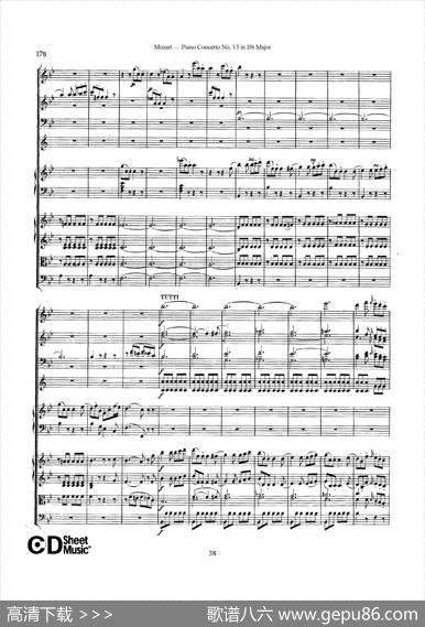 PianoConcertoNo.15inBbMajorK.450-FullScore（降B大调钢琴协奏曲总谱）|沃尔夫冈·阿玛多伊斯·莫扎特
