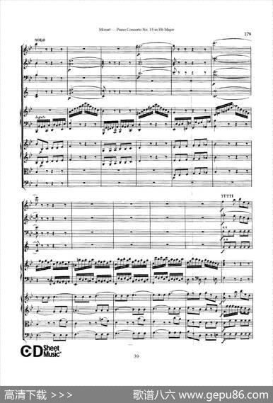 PianoConcertoNo.15inBbMajorK.450-FullScore（降B大调钢琴协奏曲总谱）|沃尔夫冈·阿玛多伊斯·莫扎特