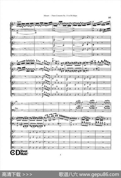 PianoConcertoNo.15inBbMajorK.450-FullScore（降B大调钢琴协奏曲总谱）|沃尔夫冈·阿玛多伊斯·莫扎特