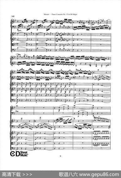 PianoConcertoNo.15inBbMajorK.450-FullScore（降B大调钢琴协奏曲总谱）|沃尔夫冈·阿玛多伊斯·莫扎特