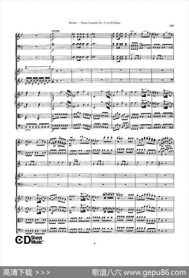 PianoConcertoNo.15inBbMajorK.450-FullScore（降B大调钢琴协奏曲总谱）|沃尔夫冈·阿玛多伊斯·莫扎特