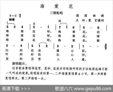 海棠花（三部轮唱） - 王珏、裴言填词