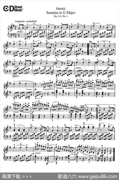 4PianoSonatinas（4首钢琴小奏鸣曲）（Op.151No.1）|安东·狄亚贝利