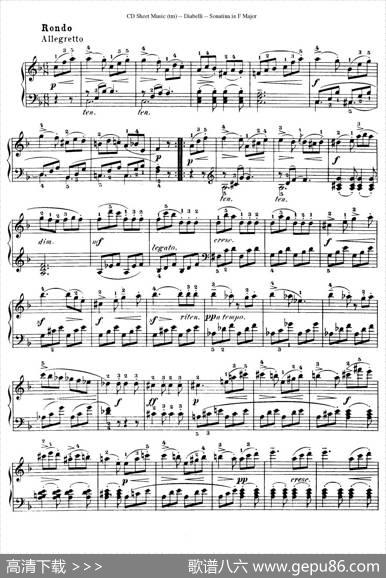4PianoSonatinas（4首钢琴小奏鸣曲）（Op.151No.3）|安东·狄亚贝利