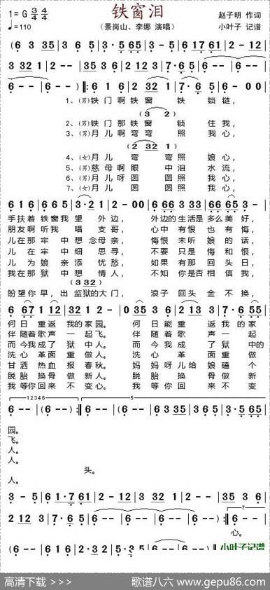 铁窗泪（景岗山、李娜演唱版） - 赵子明