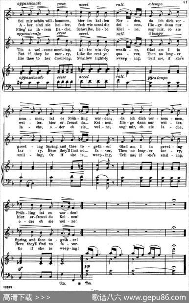 Chopin-17PolishSongsOp.74，No.7（DerBote.TheMessenger.）（钢琴伴奏谱）|弗雷德里克·弗朗索瓦·肖邦