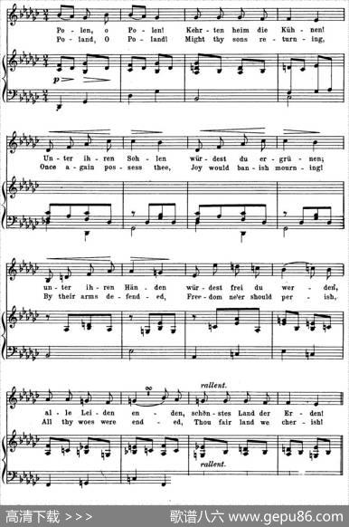 Chopin-17PolishSongsOp.74，No.17（PolensGrabgesang.Poland'sDirge.）（钢琴伴奏谱）|弗雷德里克·弗朗索瓦·肖邦