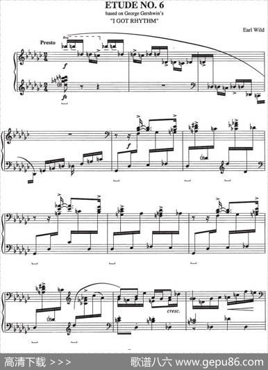 Etude6IGotRythm（乔治·格什温练习曲·6、我的节奏）|乔治·格什温